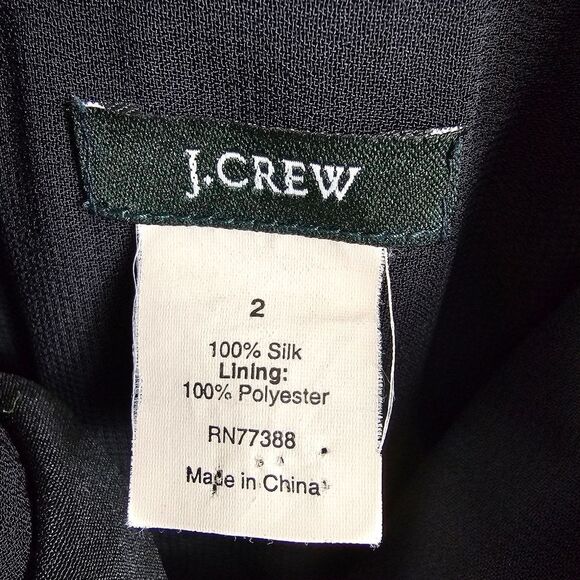 J Crew Sophia Silk Tricotine Dress in Black - Size 2 - Picture 2 of 8